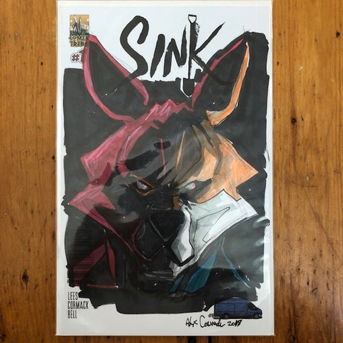 SINK #1 Artist Edition Sketch Cover by Alex Cormack (Full Color Original Art 1st Printing)